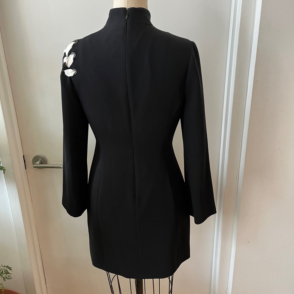 CINQ A SEPT Black Izella Ribbon Whimsigoth/ Coquette Mini Dress Size 6 - Picture 5 of 9